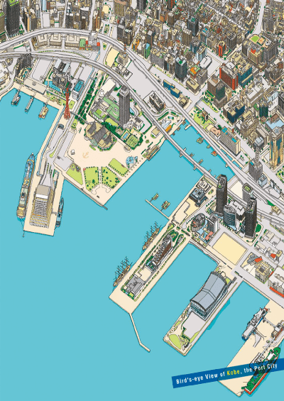 港町神戸鳥瞰図クリアファイル2025